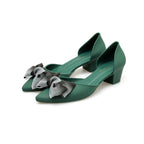 Chaussures à talons épais en gelée givrée avec nœud papillon