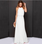 Robe longue dos nu en mousseline pour femme