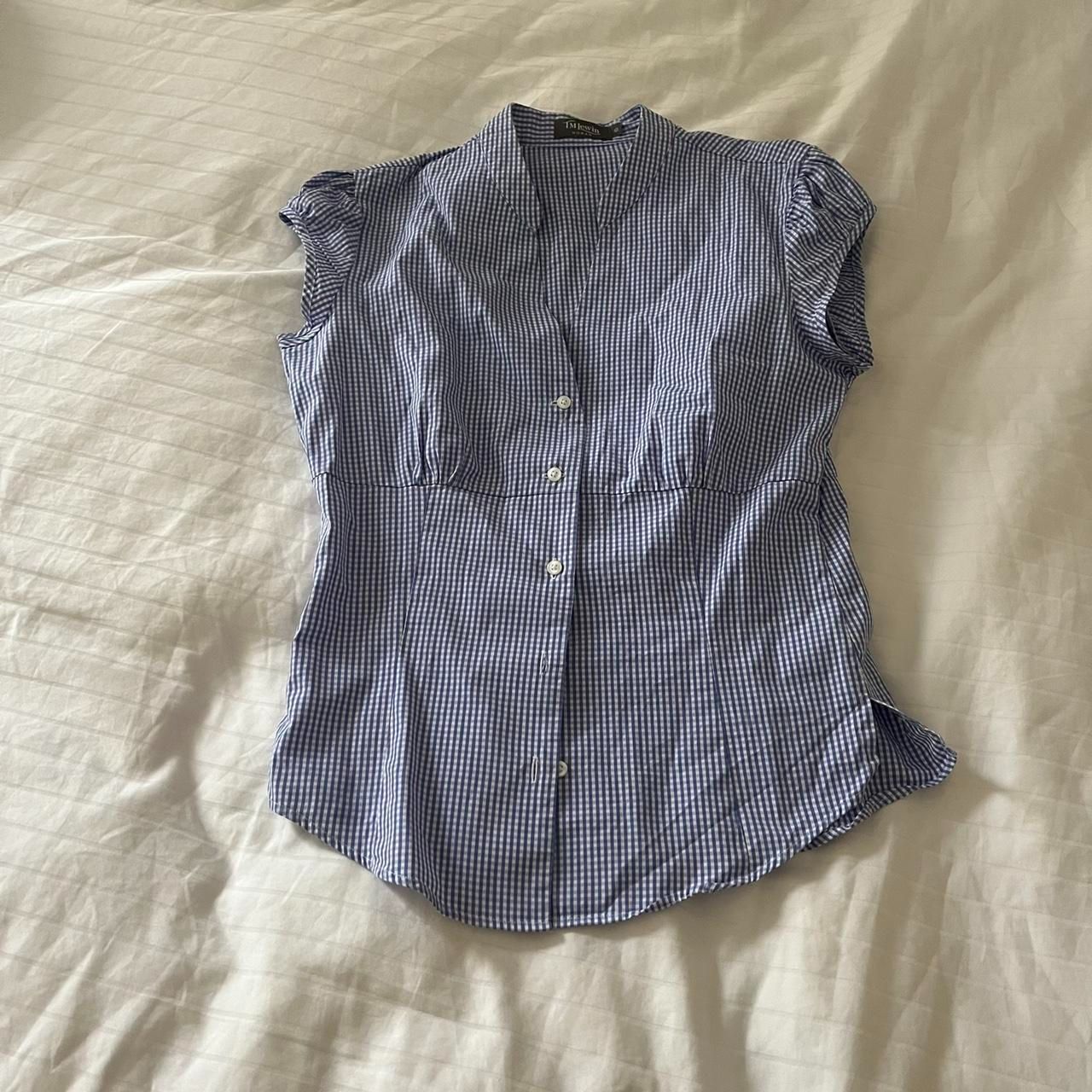 Chemise à carreaux rouge et blanche à manches courtes pour femme