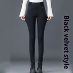 Jeans taille haute élastique pour femme printemps et automne