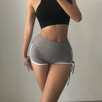 Shorts de sport slim femme taille haute moulant