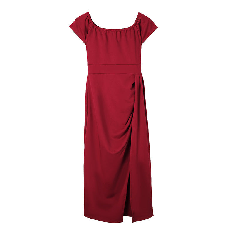 Robe Femme Taille Serrée Couleur Unie Tendance