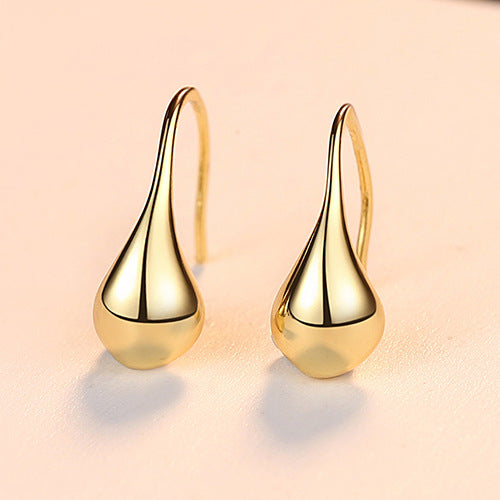 Boucles d'oreilles pendantes en argent sterling 925 authentique, motif goutte d'eau, élégantes, pour femmes, accessoires de joaillerie fine pour fiançailles Hover Image