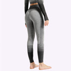 Legging de sport taille haute femme tricoté pour entraînement course yoga