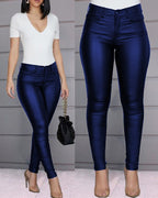 Pantalon décontracté et sexy de couleur unie pour femme