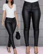 Pantalon décontracté et sexy de couleur unie pour femme