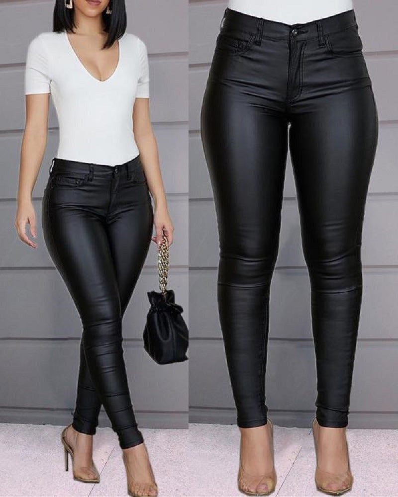 Pantalon décontracté et sexy de couleur unie pour femme