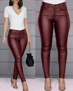 Pantalon décontracté et sexy de couleur unie pour femme