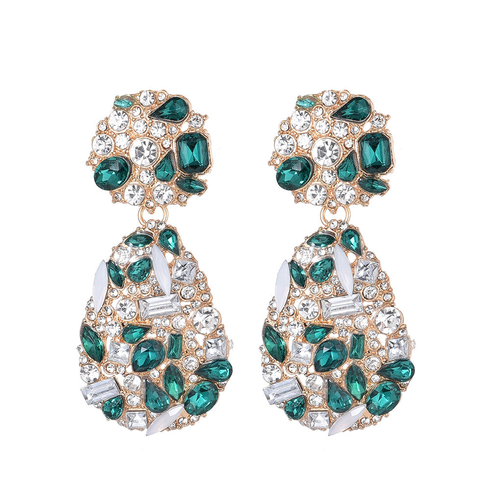 Bijoux de luxe pour femmes Accessoires colorés Boucles d'oreilles pendantes gracieuses pour dames