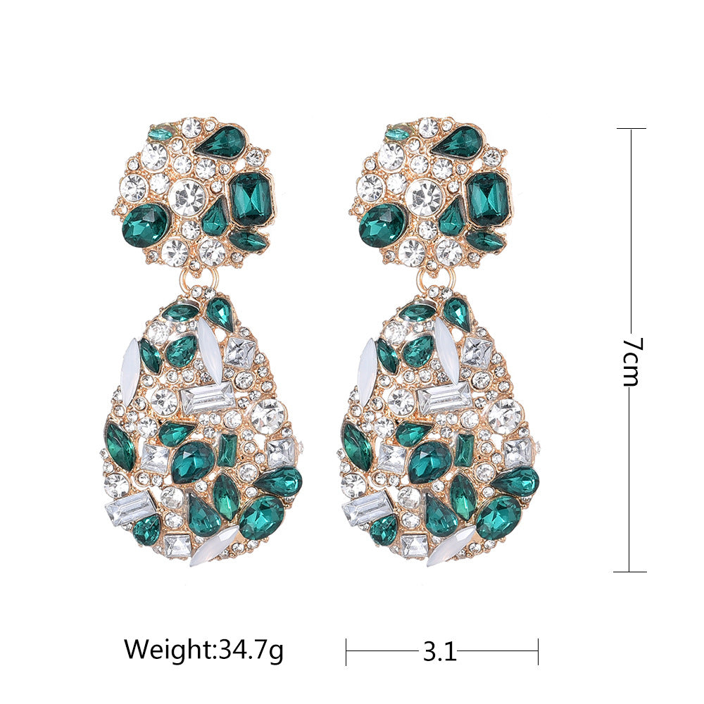 Bijoux de luxe pour femmes Accessoires colorés Boucles d'oreilles pendantes gracieuses pour dames