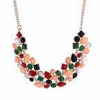 Collier et pendentif ethnique bohème, bijoux multicouches de perles, collier long vintage, bijoux faits à la main en acrylique pour femmes