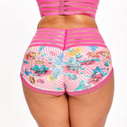 Shorts de yoga moulants et sexy en tie-dye imprimé pour femmes