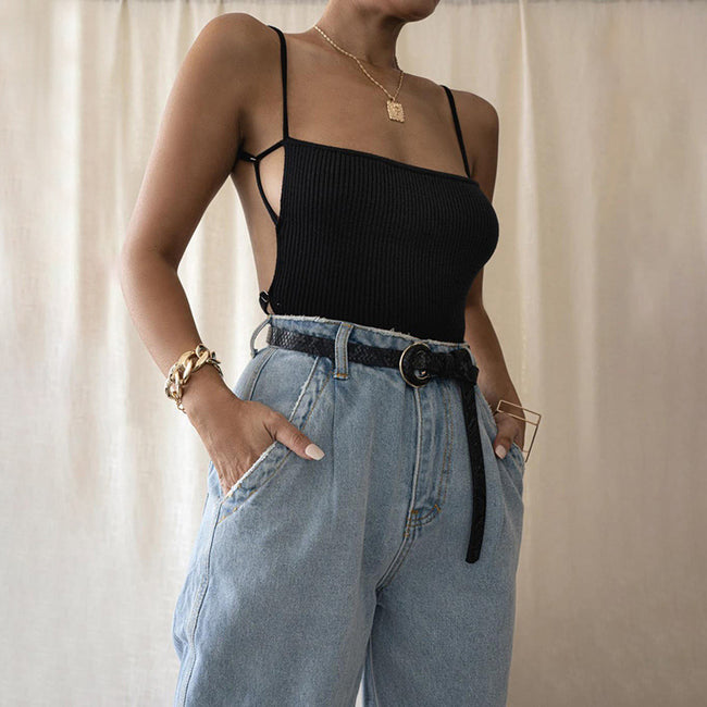 Gilet sexy à licou pour femme pour boîte de nuit Hover Image