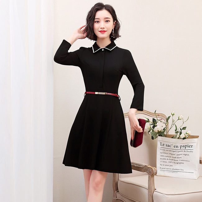 Robe de printemps de style coréen à col tailleur, tenue de cérémonie professionnelle haut de gamme pour femmes. Main Image