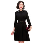 Robe de printemps de style coréen à col tailleur, tenue de cérémonie professionnelle haut de gamme pour femmes.