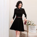 Robe de printemps de style coréen à col tailleur, tenue de cérémonie professionnelle haut de gamme pour femmes.