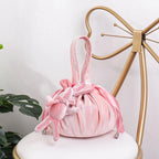 Nouveaux sacs cosmétiques en velours avec oreilles de lapin de dessin animé, trousse de maquillage, sacs cadeaux auto-adhésifs pour Pâques joyeuses pour filles