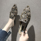 Baotou Demi-Chaussons Femme Plats Pointus Sandales et Chaussons Paresseux