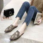 Baotou Demi-Chaussons Femme Plats Pointus Sandales et Chaussons Paresseux