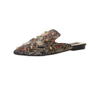 Baotou Demi-Chaussons Femme Plats Pointus Sandales et Chaussons Paresseux