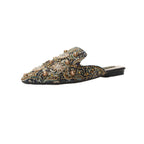Baotou Demi-Chaussons Femme Plats Pointus Sandales et Chaussons Paresseux