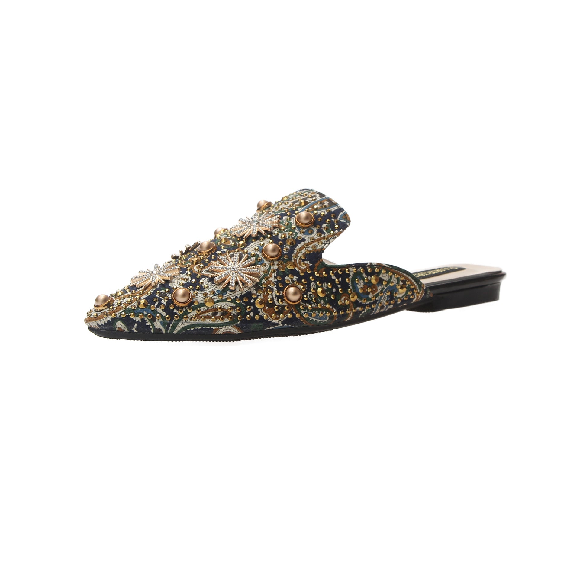 Baotou Demi-Chaussons Femme Plats Pointus Sandales et Chaussons Paresseux