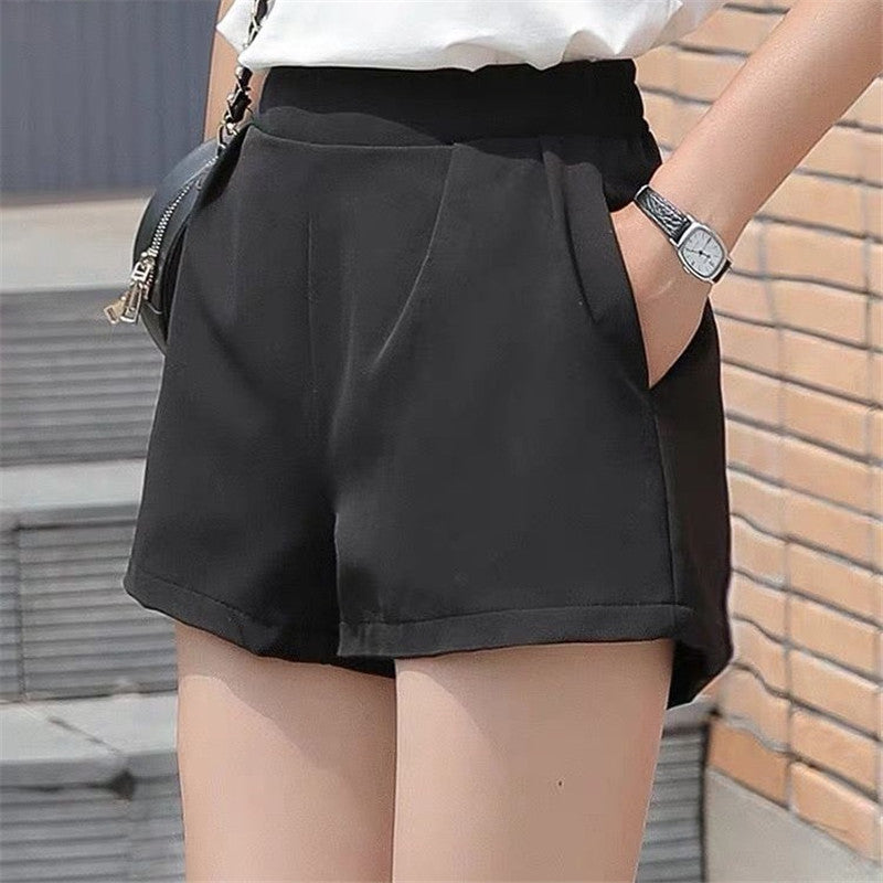 Shorts grande taille femme trapèze, taille haute, jambes larges, printemps et automne