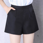 Shorts grande taille femme trapèze, taille haute, jambes larges, printemps et automne