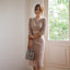 Round Neck Lace Up Waist Hip Dress