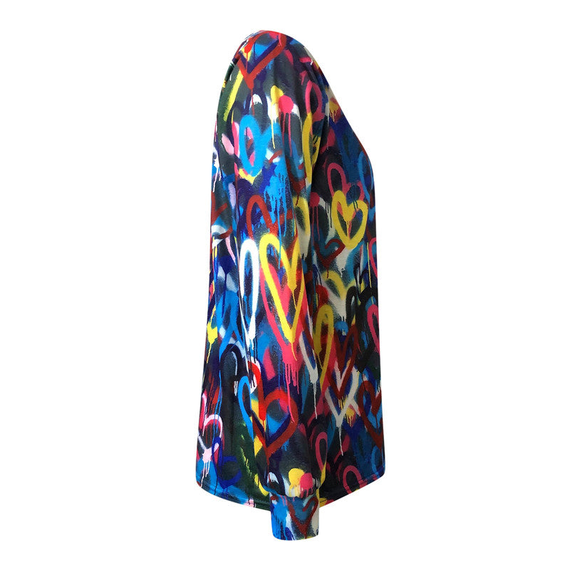 Magic Butterfly Print T-Shirts Women's Casual Thermal