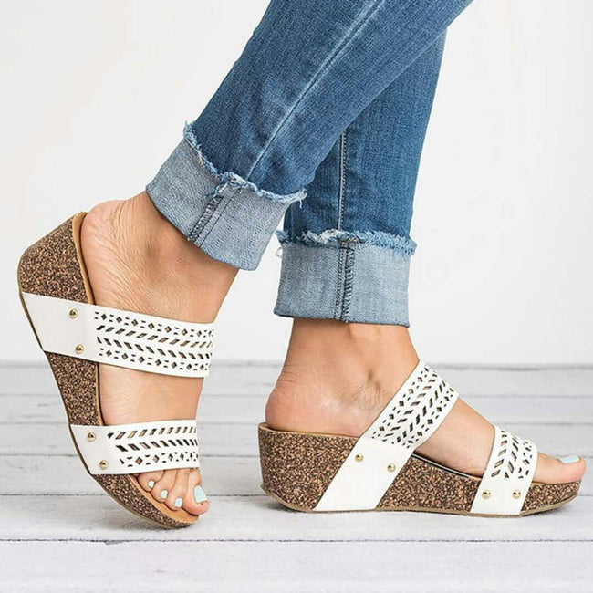 Sandales compensées pour femmes grande taille 43 Pantoufles pour dames Main Image