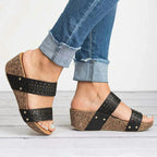 Sandales compensées pour femmes grande taille 43 Pantoufles pour dames