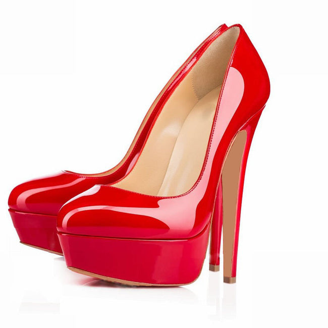 Chaussures Femme à Talons Hauts Baotou Bout Rond Grande Taille Européenne Et Américaine Main Image