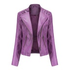 Vestes en cuir pour femmes Blousons courts pour femmes Vestes en cuir fines et ajustées Combinaisons de moto pour femmes