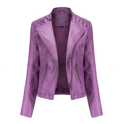 Vestes en cuir pour femmes Blousons courts pour femmes Vestes en cuir fines et ajustées Combinaisons de moto pour femmes