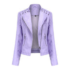 Vestes en cuir pour femmes Blousons courts pour femmes Vestes en cuir fines et ajustées Combinaisons de moto pour femmes