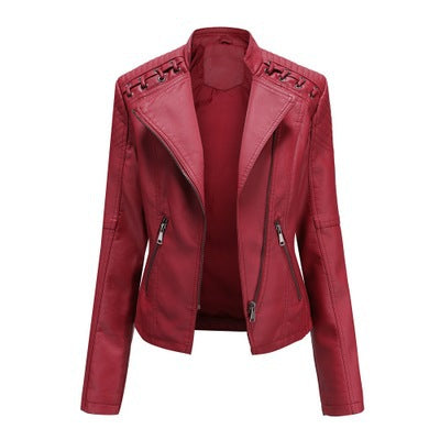 Vestes en cuir pour femmes Blousons courts pour femmes Vestes en cuir fines et ajustées Combinaisons de moto pour femmes