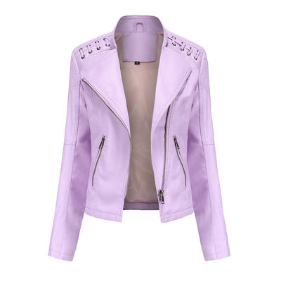Vestes en cuir pour femmes Blousons courts pour femmes Vestes en cuir fines et ajustées Combinaisons de moto pour femmes