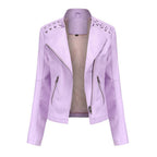 Vestes en cuir pour femmes Blousons courts pour femmes Vestes en cuir fines et ajustées Combinaisons de moto pour femmes