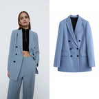 Blazer mi-long croisé