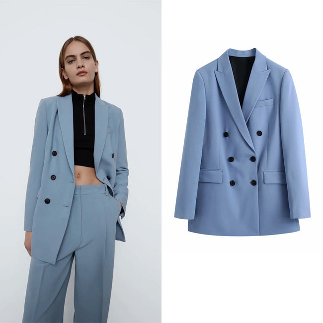 Blazer mi-long croisé Hover Image
