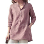 Blouse décontractée ample à col montant
