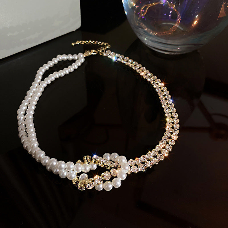 Colliers Ras du Cou Perles de Cristal pour Femmes Courte Chaîne Strass Colliers Bijoux de Déclaration