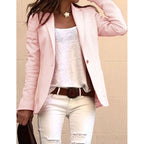 SHUJIN Fashion Chemise à manches longues de couleur bonbon, blazer fin de bureau pour femme, automne, blazer fin décontracté pour femme, vestes de costume, manteau rose