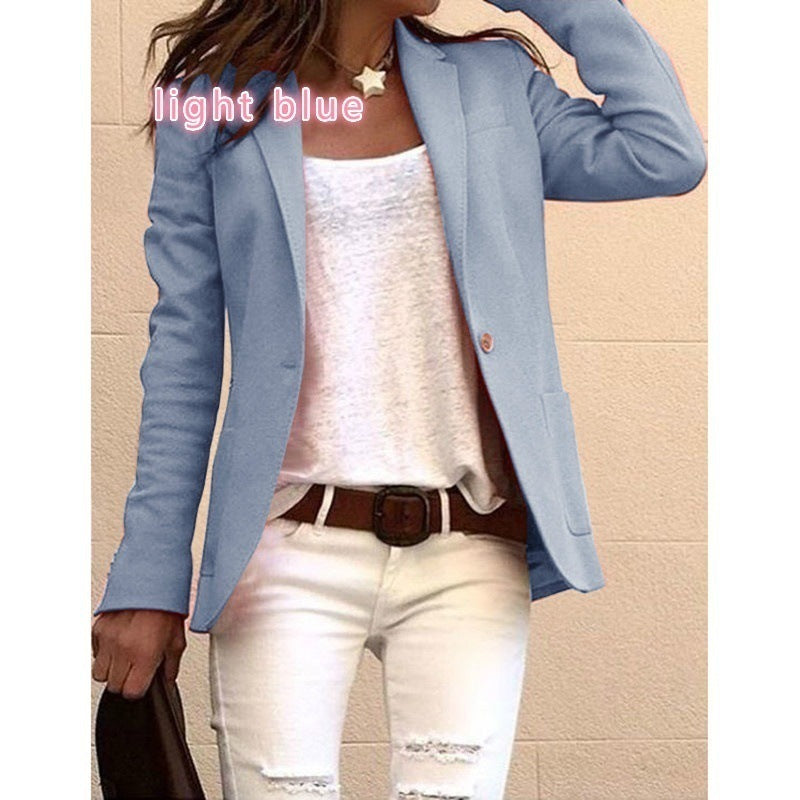SHUJIN Fashion Chemise à manches longues de couleur bonbon, blazer fin de bureau pour femme, automne, blazer fin décontracté pour femme, vestes de costume, manteau rose