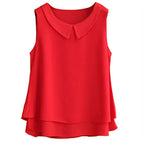 Haut sans manches en mousseline avec col en V pour femme