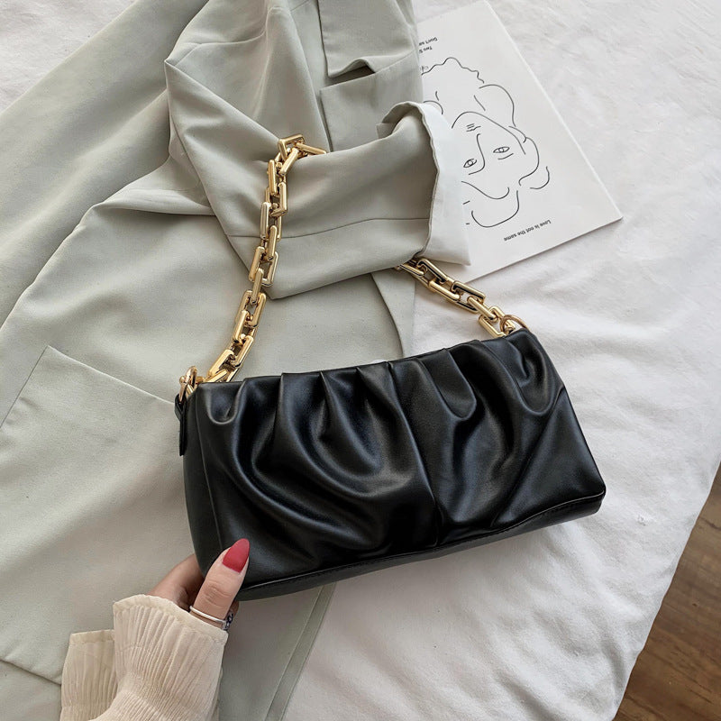 Sac à bandoulière, couleur unie, chaîne, pochette de soirée, sac enveloppe