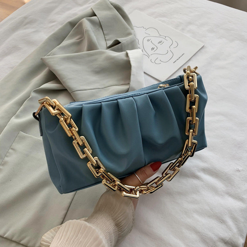 Sac à bandoulière, couleur unie, chaîne, pochette de soirée, sac enveloppe