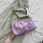 Sac à bandoulière, couleur unie, chaîne, pochette de soirée, sac enveloppe