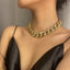 Bijoux Fantaisie Punk Personnalité Micro Collier Diamant Femme Rétro Collier Chaîne Croisée